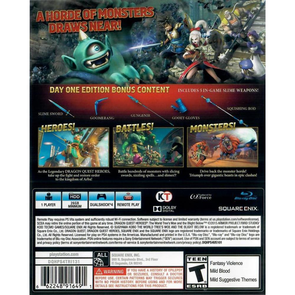 Dragon Quest Heroes - Ps4 (Seminovo)