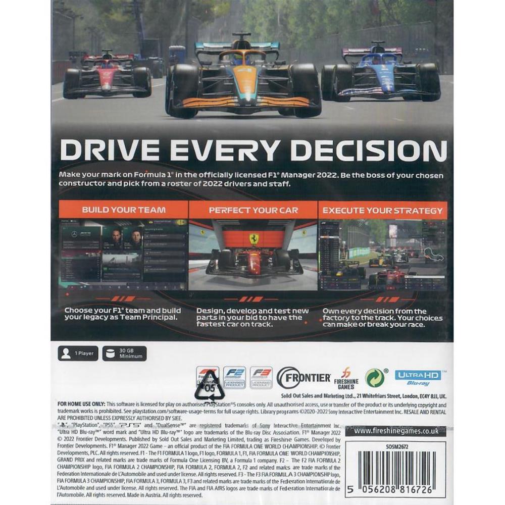 F1 Manager 22 - Ps5 (Novo) (Europeu)
