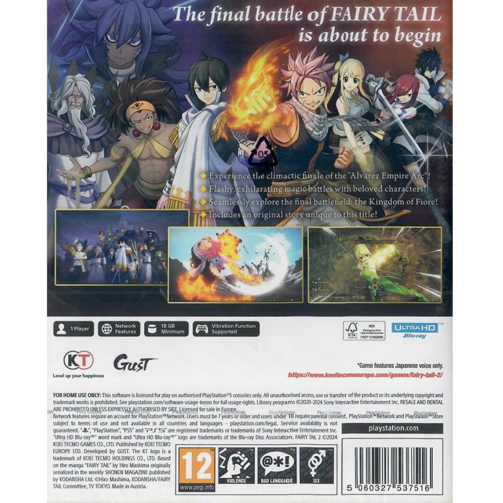 Fairy Tail2 - Ps5 (Novo) (Europeu)