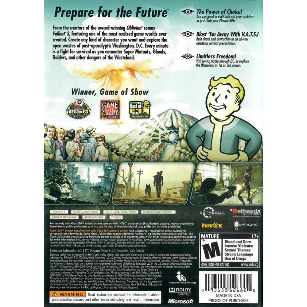 Fallout 3 - Xbox 360 (Usado) (Sem Manual)
