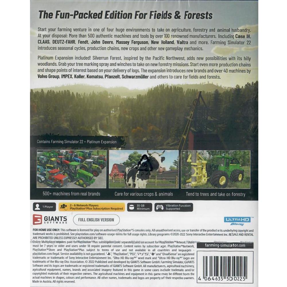 Farming Simulator 22 Platinum Edition - Ps5 (Novo) (Europeu)