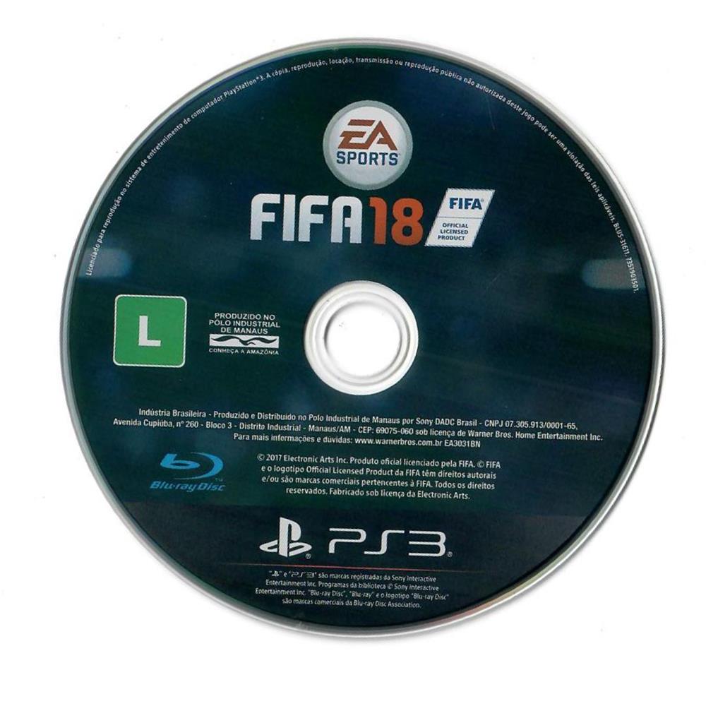 Fifa 18 – Ps3 (Usado) (Somente O Disco) Fifa 18 - Ps3 (Usado) (Somente O Disco)