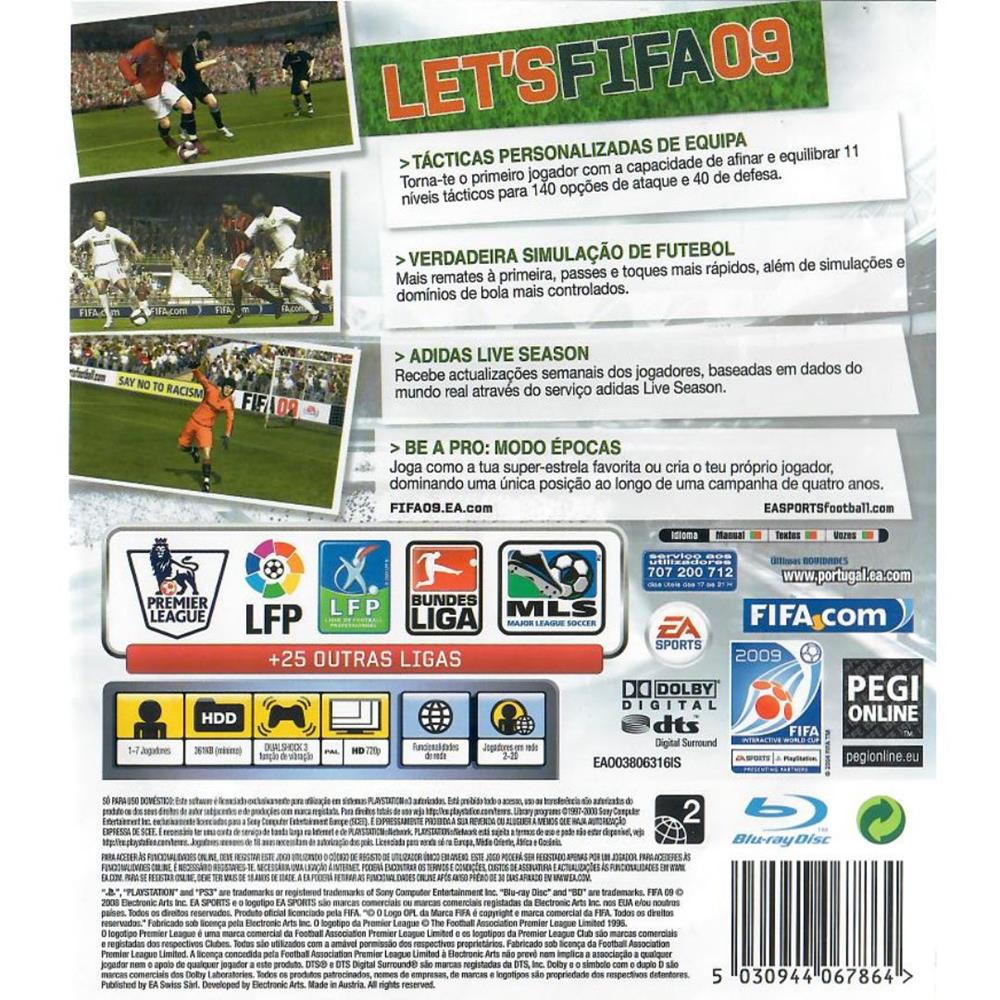 Fifa Soccer 09 - Ps3 (Usado)