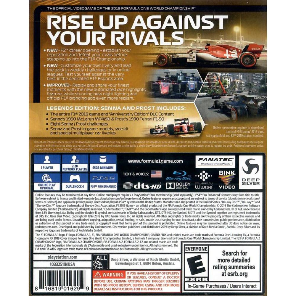 Formula (F1) 2019 Legends Edition Senna E Prost - Ps4 (Código Usado) (Seminovo)