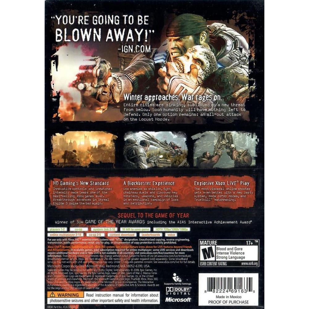 Gears Of War 2 - Xbox 360 (Usado)