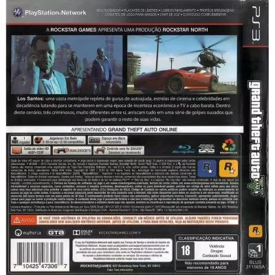 Grand Theft Auto V (Gta 5) - Ps3 (Usado) (Com Mapa)