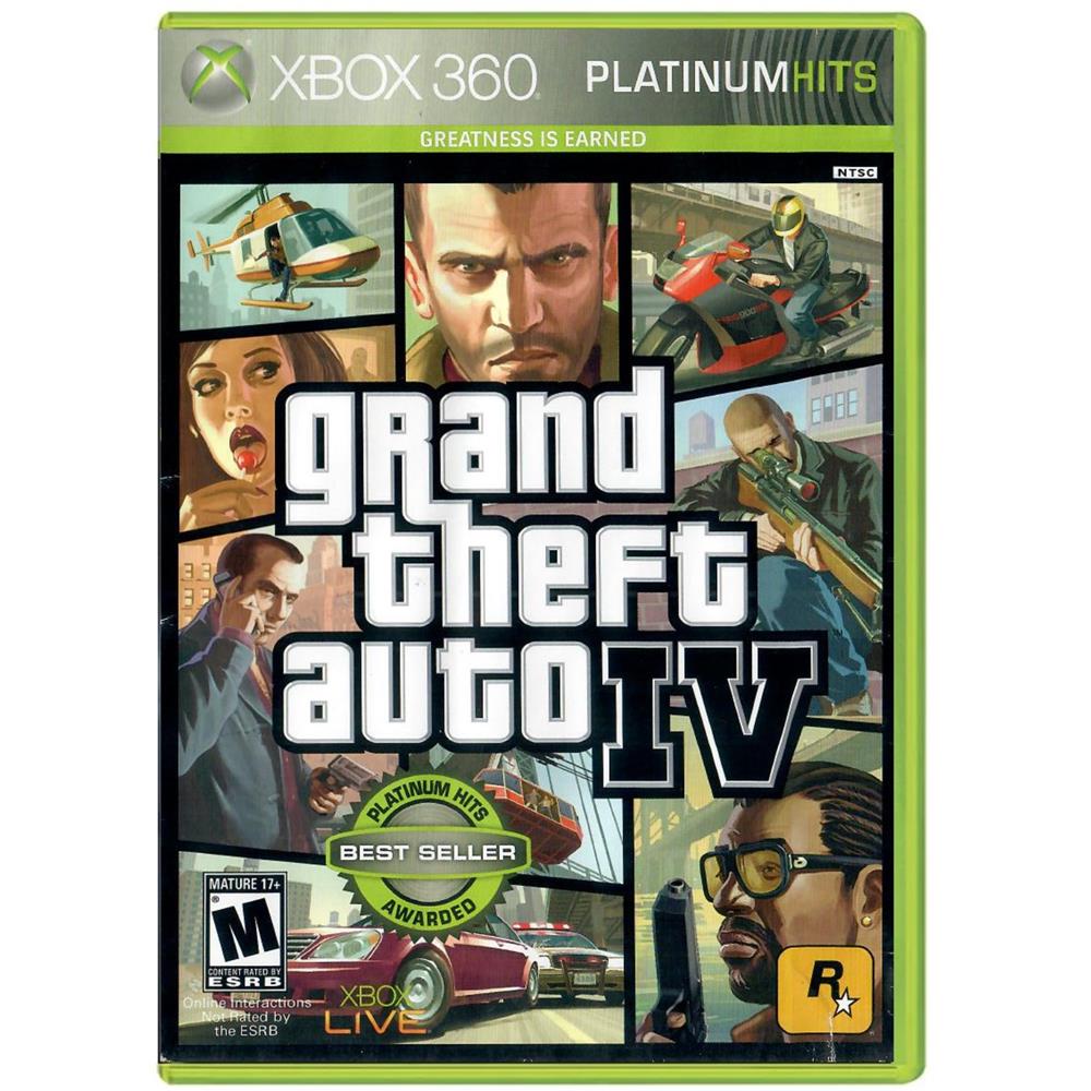 Gta 4 - Grand Theft Auto Iv (Platinum Hits) - Xbox 360 (Usado) (Sem Manual) (Roda Somente No Xbox One E Series X)