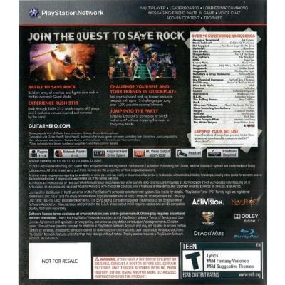 Guitar Hero Warriors Of Rock - Ps3 (Requer Guitarra, Bateria Ou Microfone) (Seminovo)