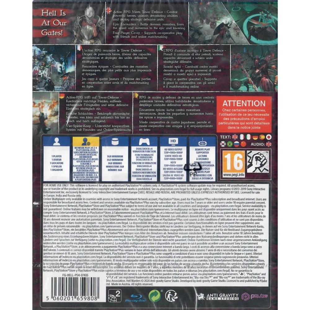 Hell Warders - Ps4 (Embalagem Original Avariada) (Novo) (Europeu)