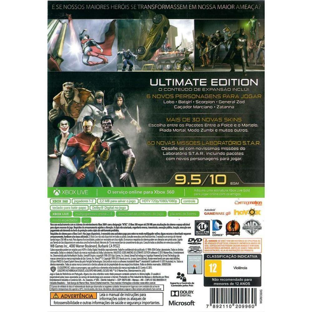 Injustice Gods Among Us Ultimate Edition Platinum Hits - Xbox 360 (Usado)