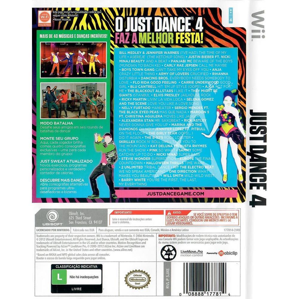Just Dance 4 - Nintendo Wii (Usado)