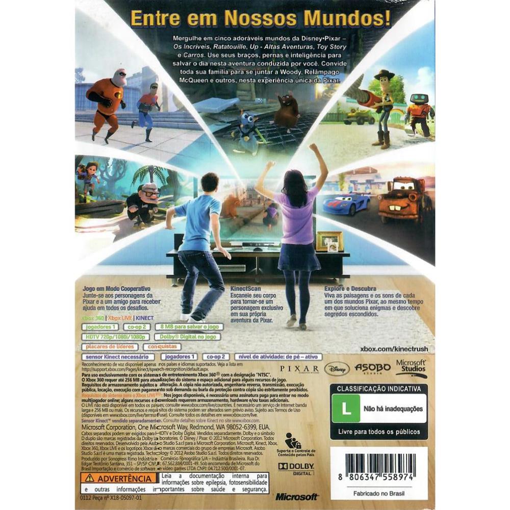 Kinect Rush Uma Aventura Disney Pixar - Xbox 360 (Usado) (Mancha)