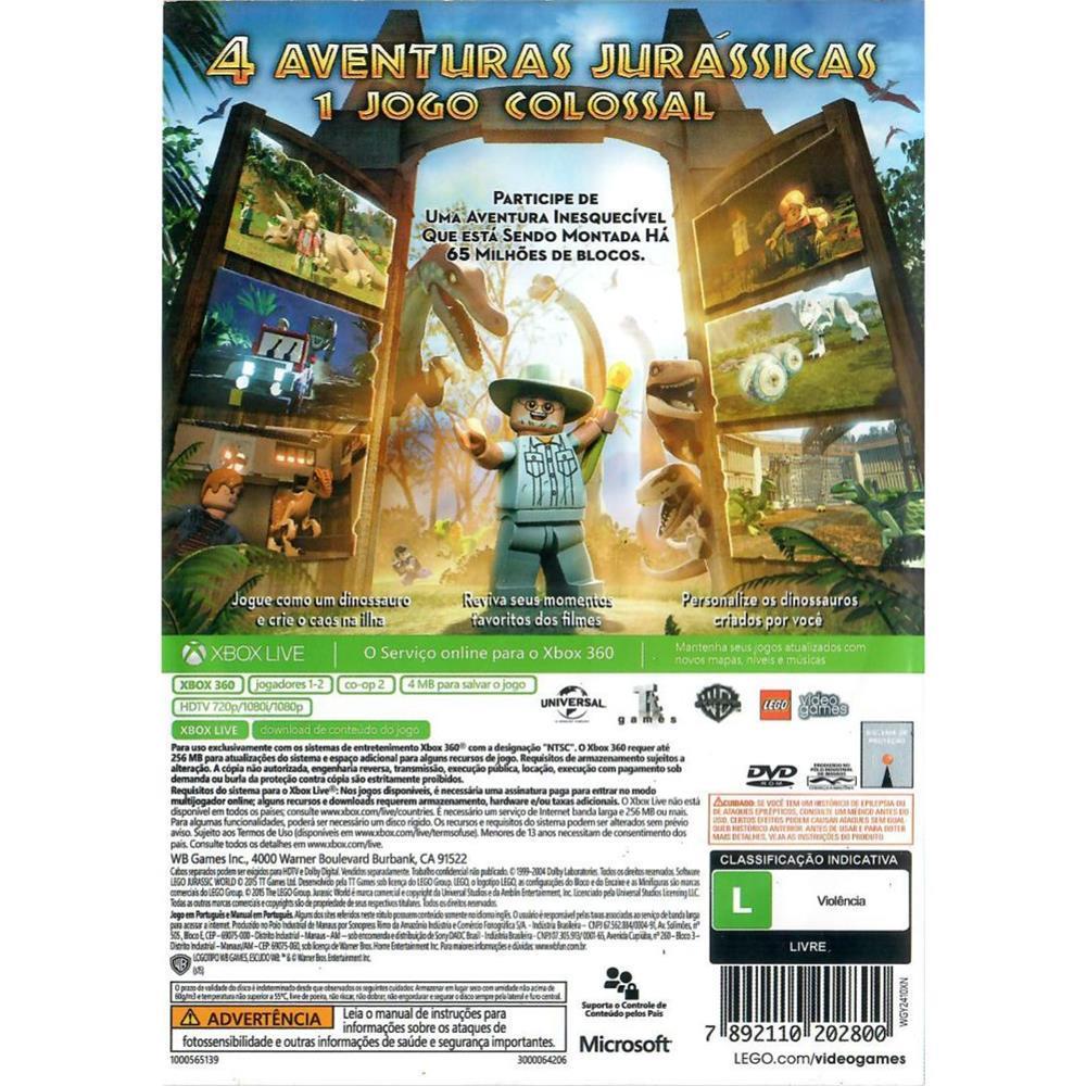Lego Jurassic World - Xbox 360 (Seminovo)
