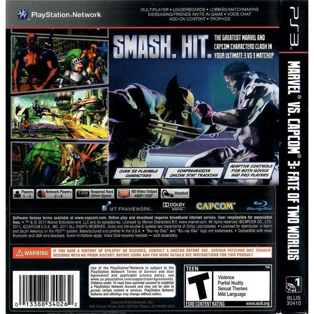 Marvel Vs Capcom 3 Fate Of Two Worlds - Ps3 (Usado) (Manual Amassado)