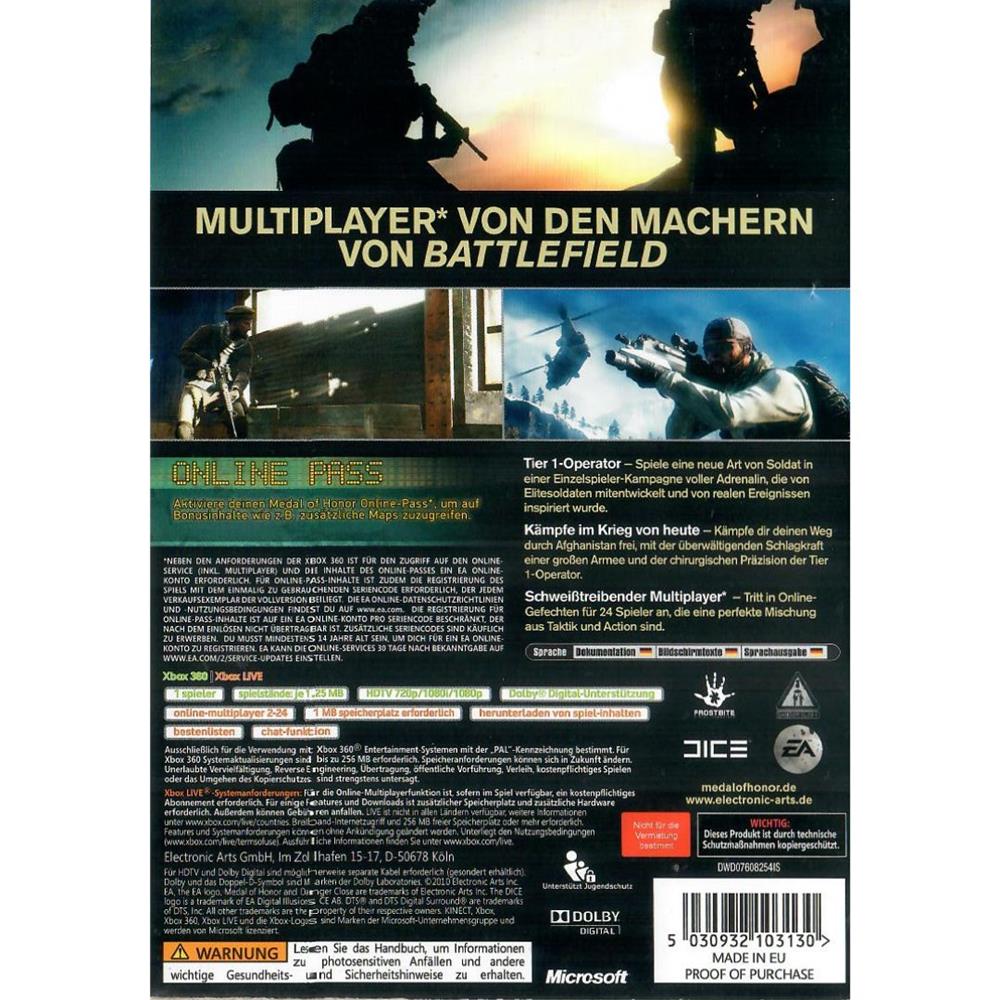 Medal Of Honor (Best Seller) - Xbox 360 (Usado) (Mancha) (Pal Com Trava Região)