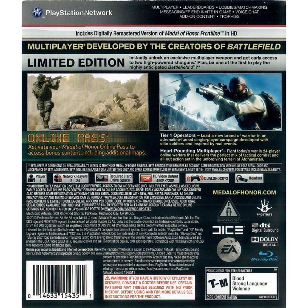 Medal Of Honor Limited Edition - Ps3 (Usado)
