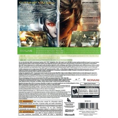 Metal Gear Rising Revengeance - Xbox 360 (Usado) (Encarte E Manual Enrrugado) (Estampa Do Disco Craquelada)