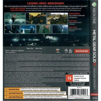 Metal Gear Solid V Ground Zeroes - Xbox One (Usado) (Mancha)