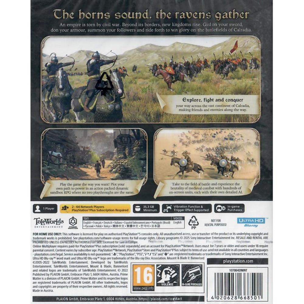 Mount & Blade Ii Bannerlord - Ps5 (Novo) (Europeu)