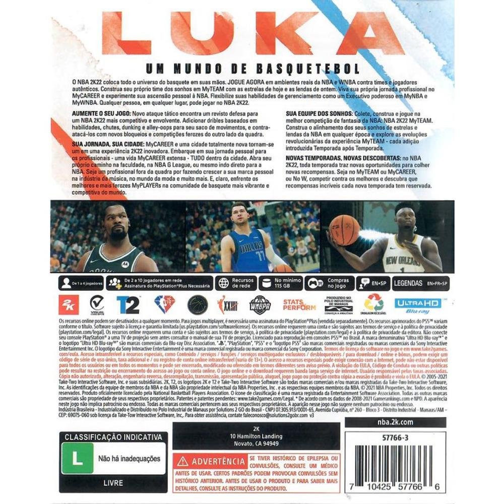Nba 2K22 - Ps5 (Seminovo)