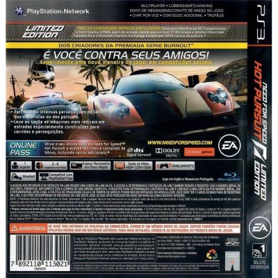 Need For Speed Hot Pursuit Limited Edition - Ps3 (Usado) (Marca De Queda)