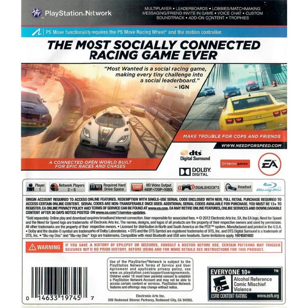 Need For Speed Most Wanted - Ps3 (Limited Edition) (Usado)
