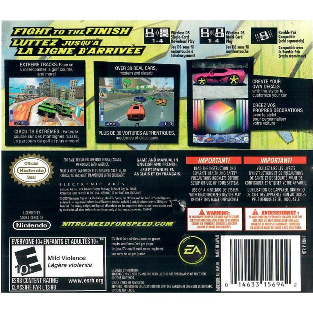 Need For Speed Nitro - Nintendo Ds (Usado)