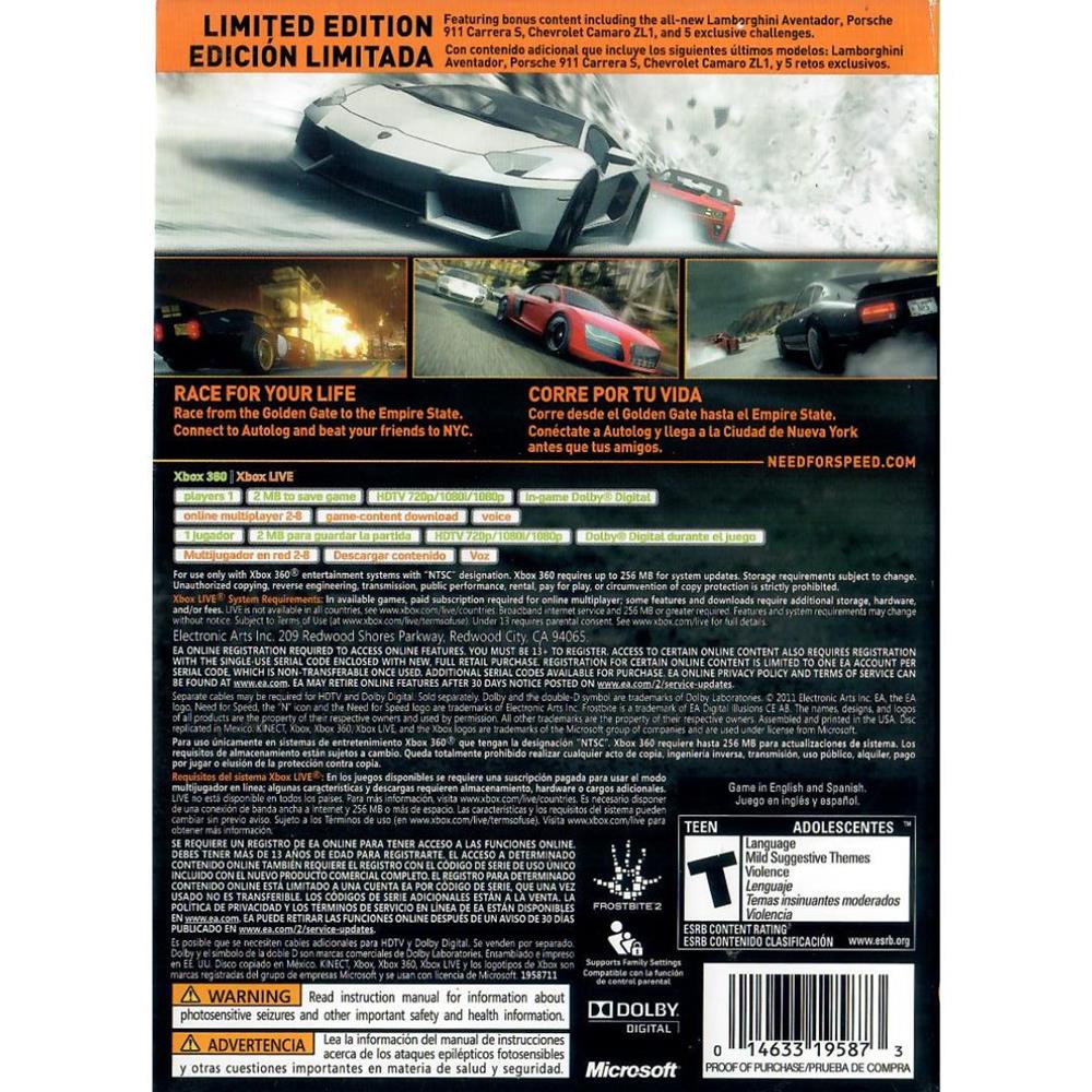 Need For Speed The Run - Xbox 360 (Usado) (Trinco)