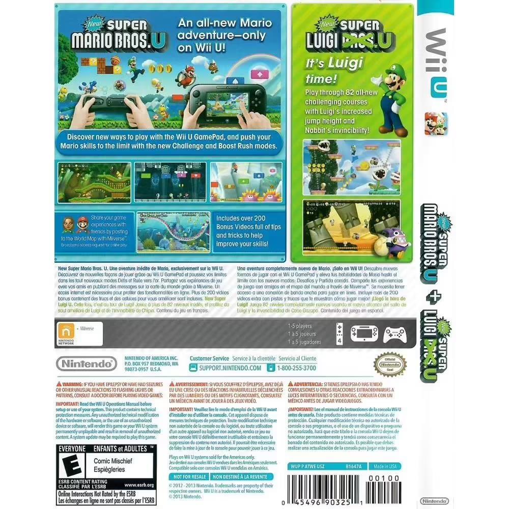 New Super Mario Bros. U + Super Luigi U - Nintendo Wii U (Sem Manual) (Seminovo)