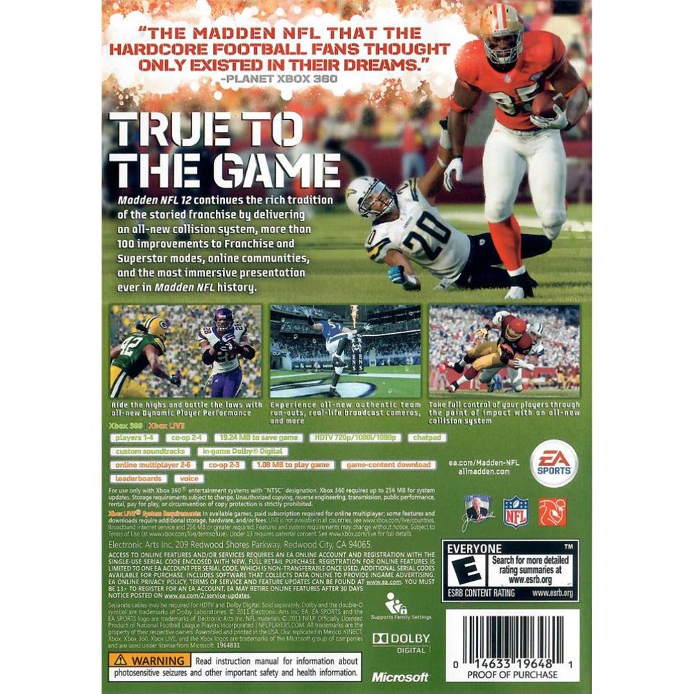 Nfl Madden 12 - Xbox 360 (Seminovo)