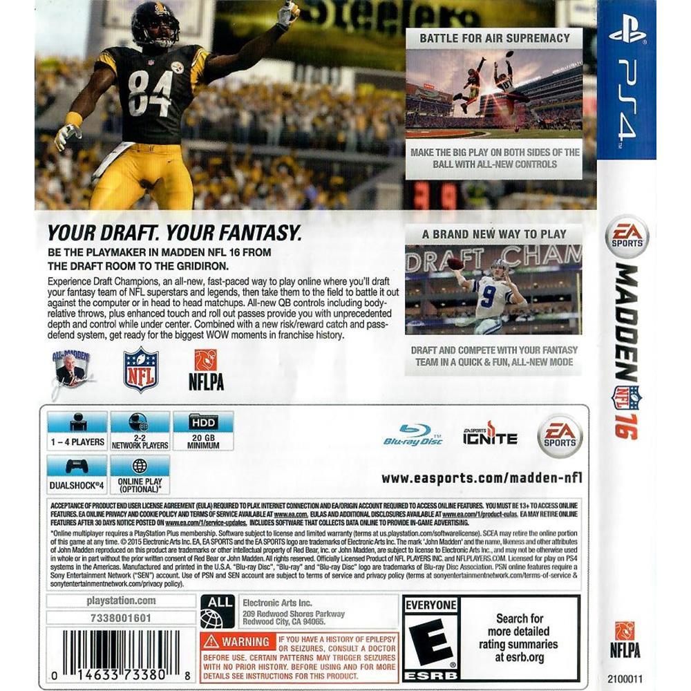 Nfl Madden 16 - Ps4 (Usado)