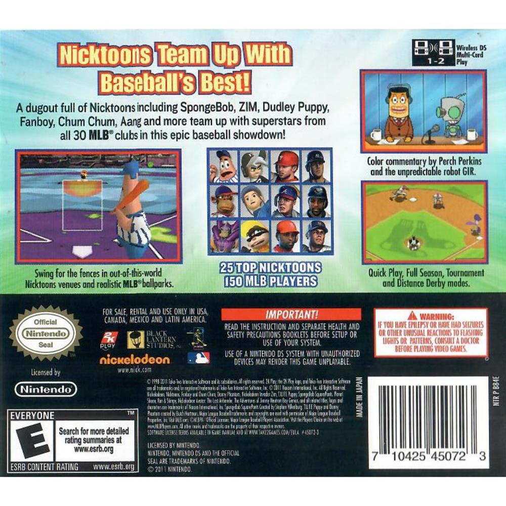 Nickelodeon Nicktoons Mlb - Nintendo Ds (Seminovo)