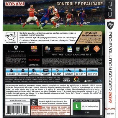 Pro Evolution Soccer - Pes 2017 - Ps3 (Usado)
