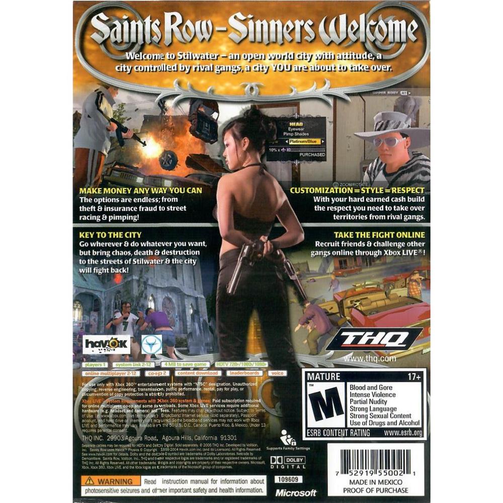 Saints Row (Platinum Hits) - Xbox 360 (Seminovo)