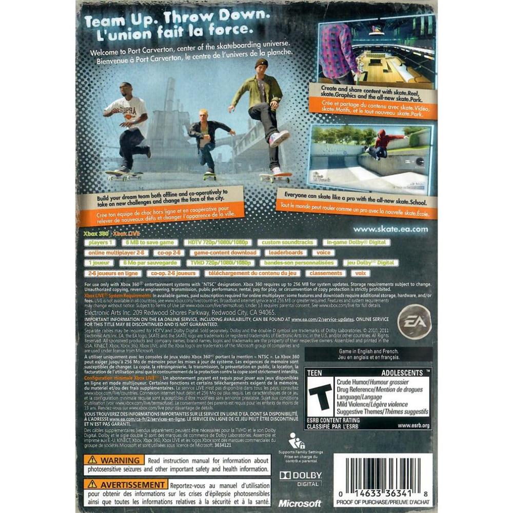 Skate 3 (Platinum Hits) - Xbox 360 (Usado)