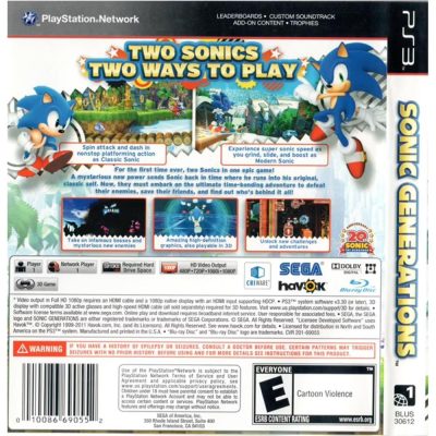 Sonic Generations - Ps3 (Usado)