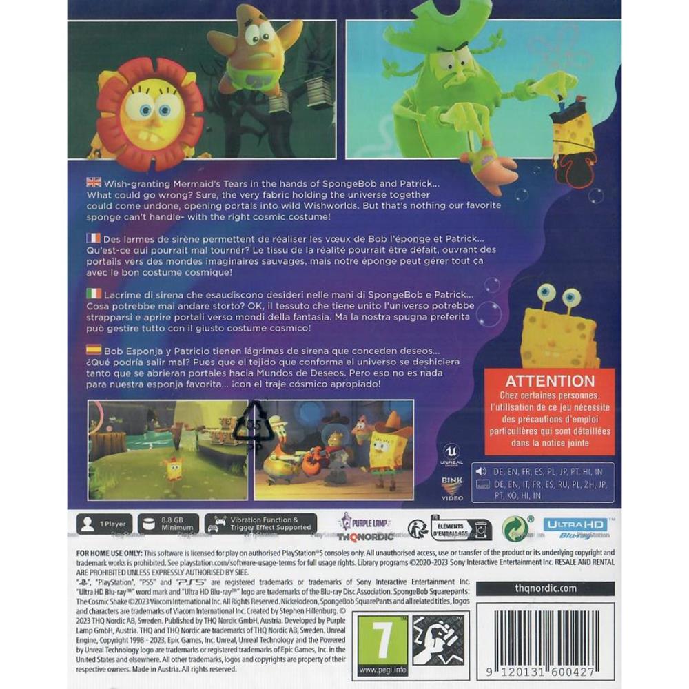Sponge Bob Squarepants The Cosmic Shake - Ps5 (Novo) (Europeu)
