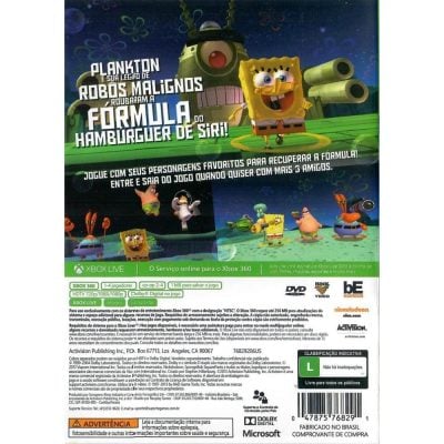 Spongebob Squarepants: Planktons Robotic Revenge - Xbox 360 (Seminovo)