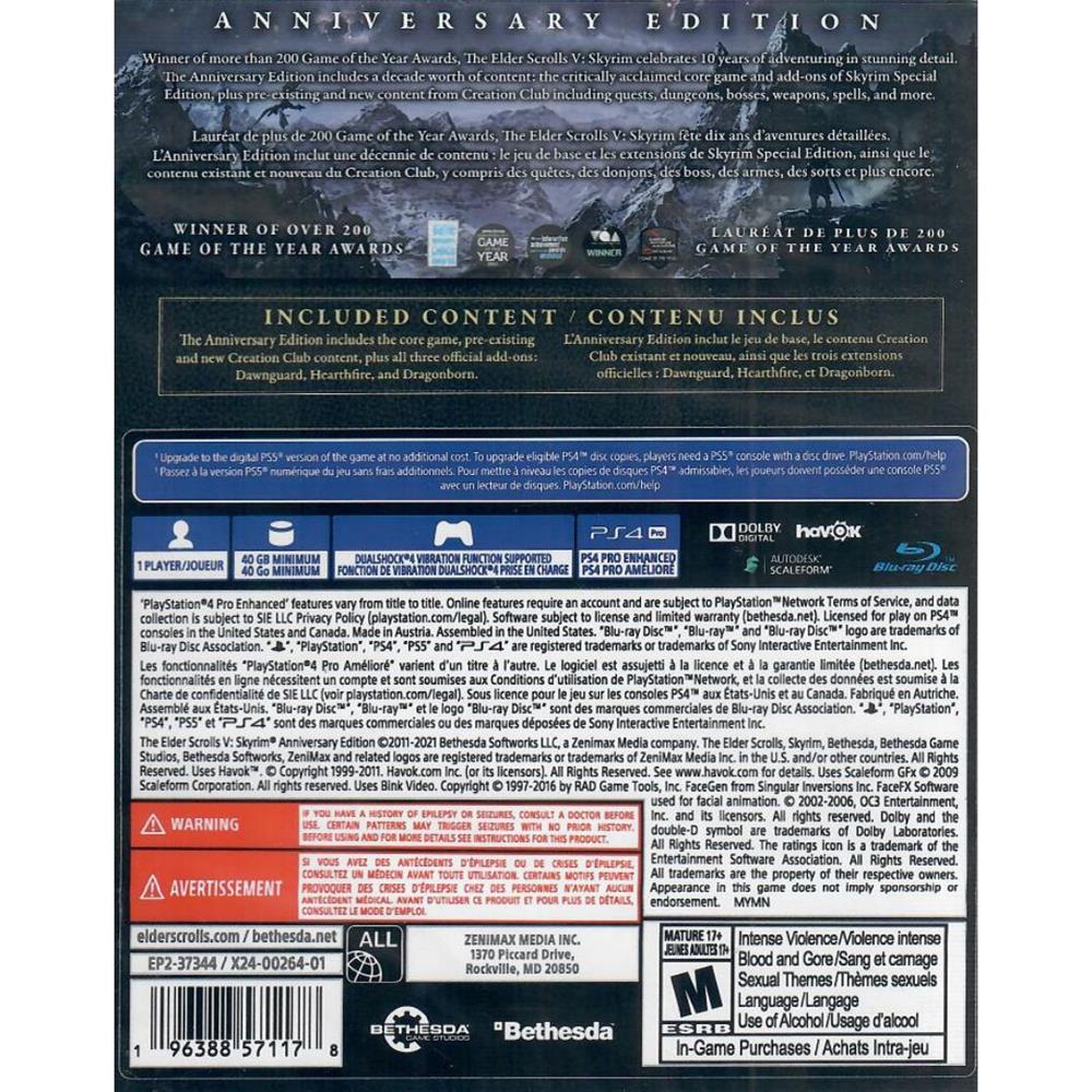 The Elder Scrolls V: Skyrim Anniversary Edition - Ps4 (Novo)