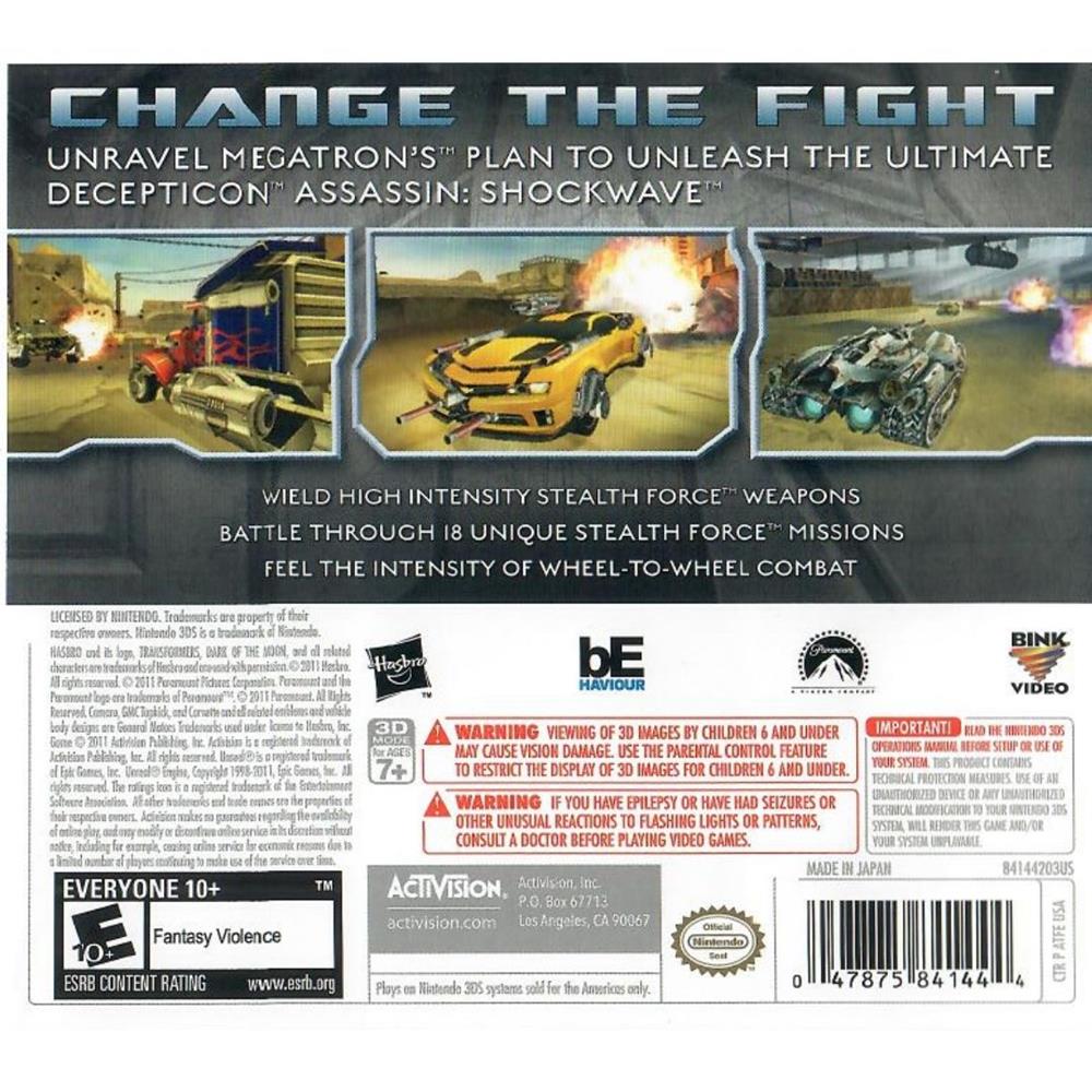 Transformers Dark Of The Moon Stealth Force Edition - Nintendo 3Ds (Seminovo)