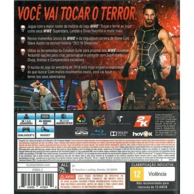 W2k16 - Ps3 (Usado) (Sem Manual)