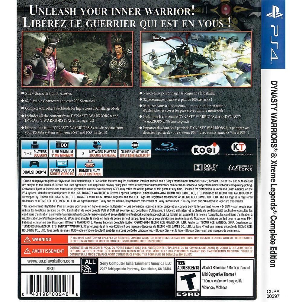 Xtreme Legends Dynasty Warriors 8 Complete Edition - Ps4 (Usado)