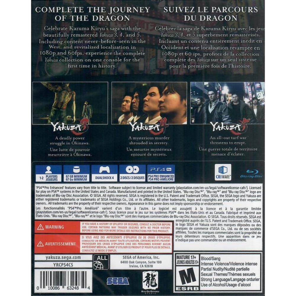 Yakuza Remastered Collection - Ps4 (Novo)