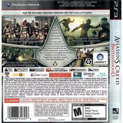Assassins Creed Brotherhood - Ps3 (Usado)