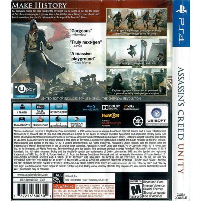 Assassins Creed Unity - Ps4 (Usado) (Trava De Disco)