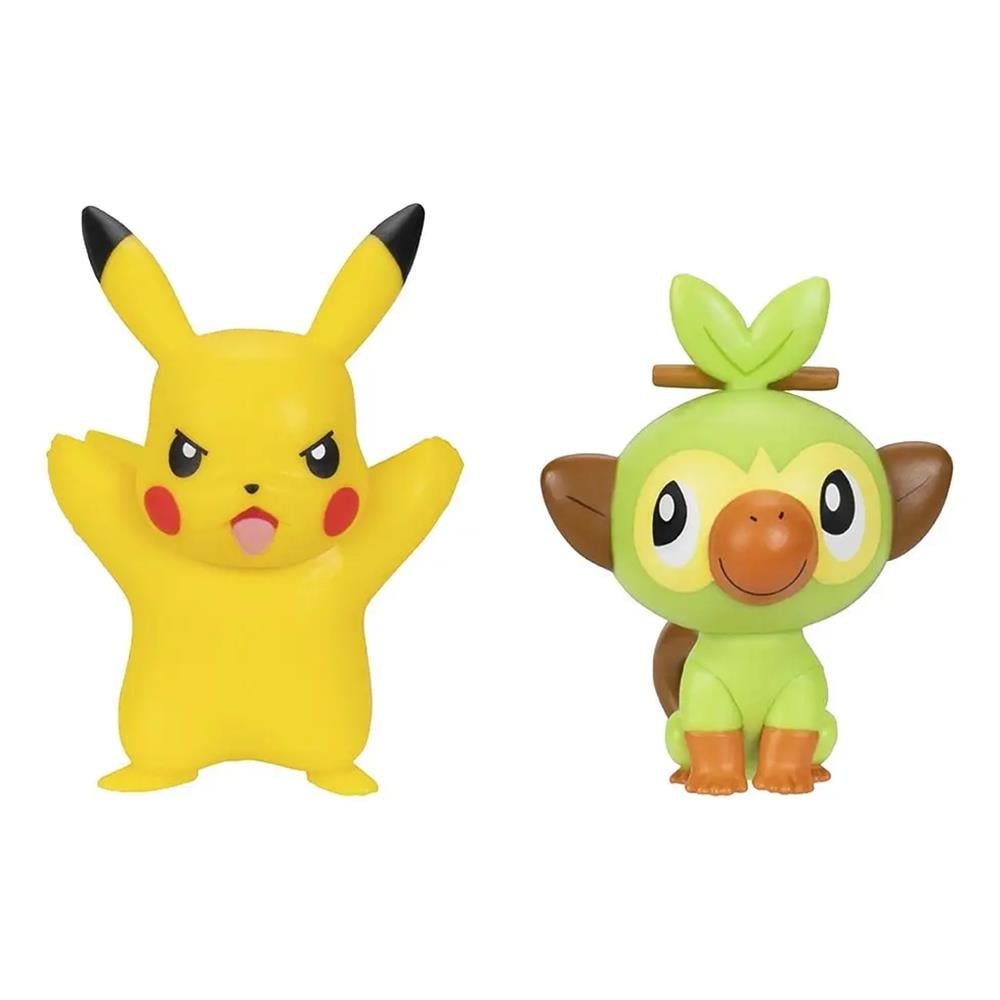 Boneco Pokémon Sunny Brinquedos - Pikachu + Grookey (Novo)