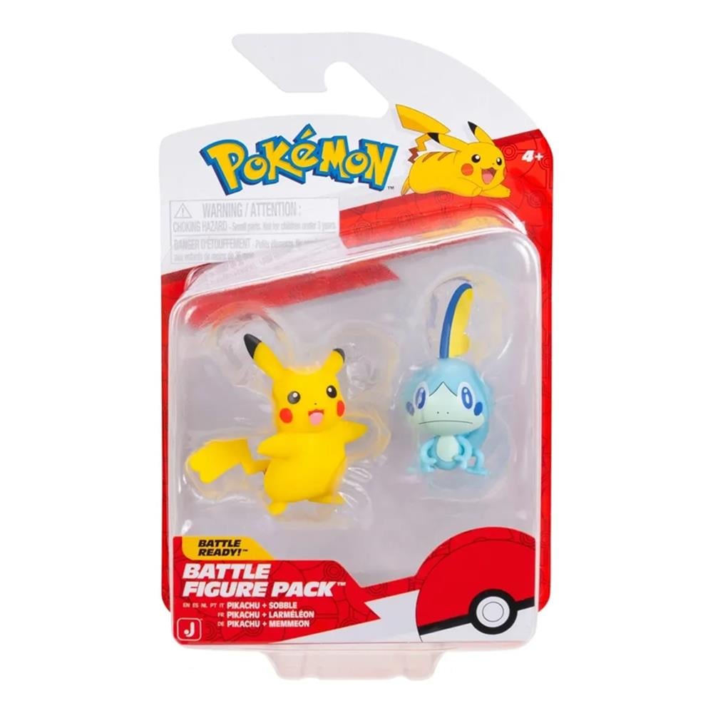 Boneco Pokémon Sunny Brinquedos - Pikachu + Sobble (Novo)
