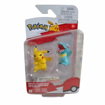 Boneco Pokémon Sunny Brinquedos - Pikachu + Totodile (Novo)