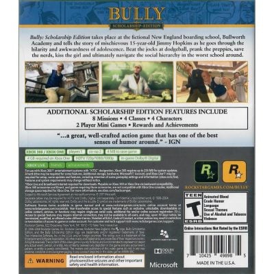 Bully Scholarship Edition - Xbox One/Xbox 360 (Usado)