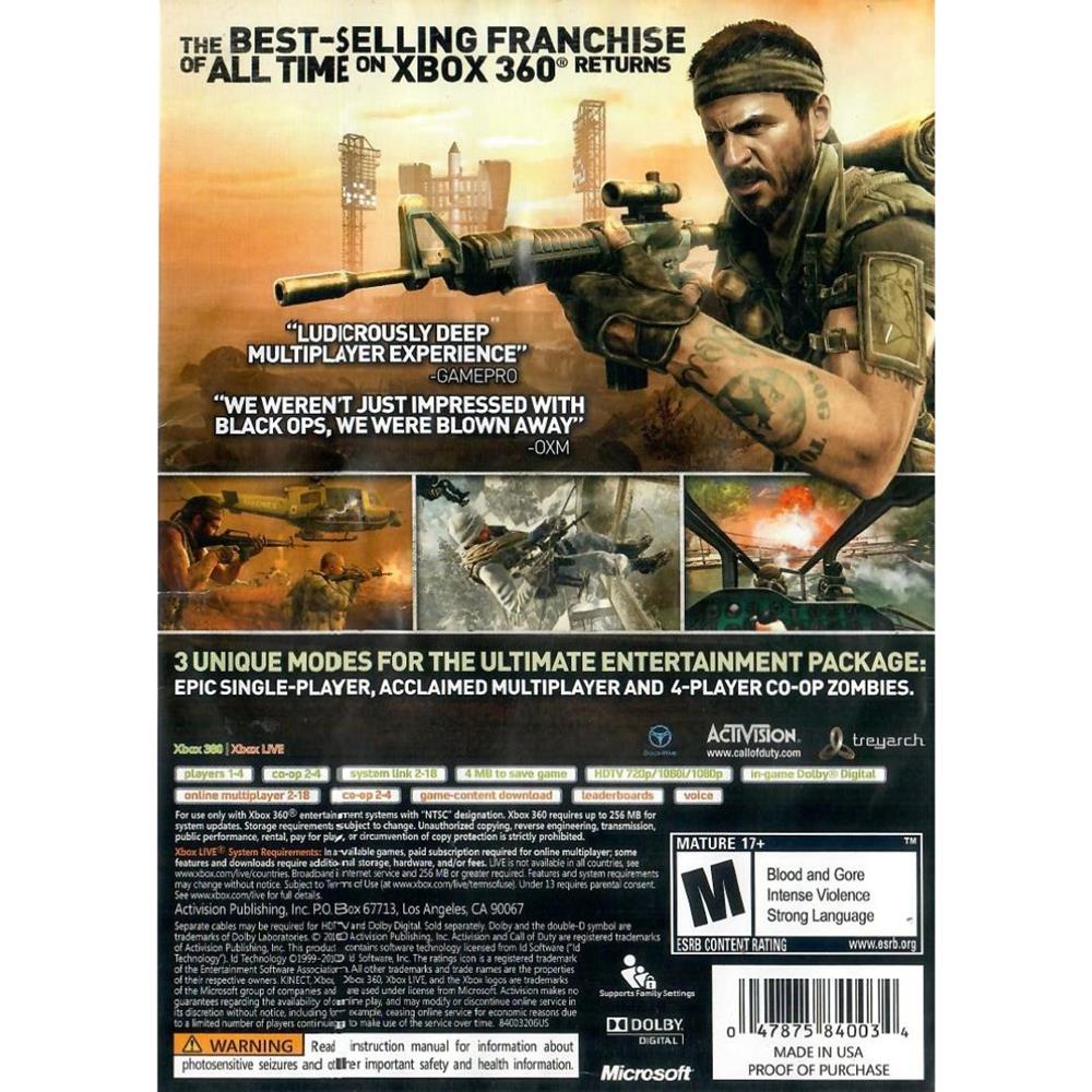 Call Of Duty Black Ops - Xbox 360 (Usado) (Trinco)